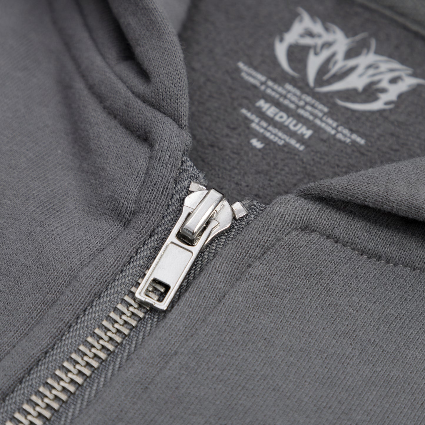 Dragonbind Cropped Zip Hoodie - Grey