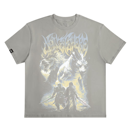 Limited: Dragon Duel Oversized Tee - Taupe