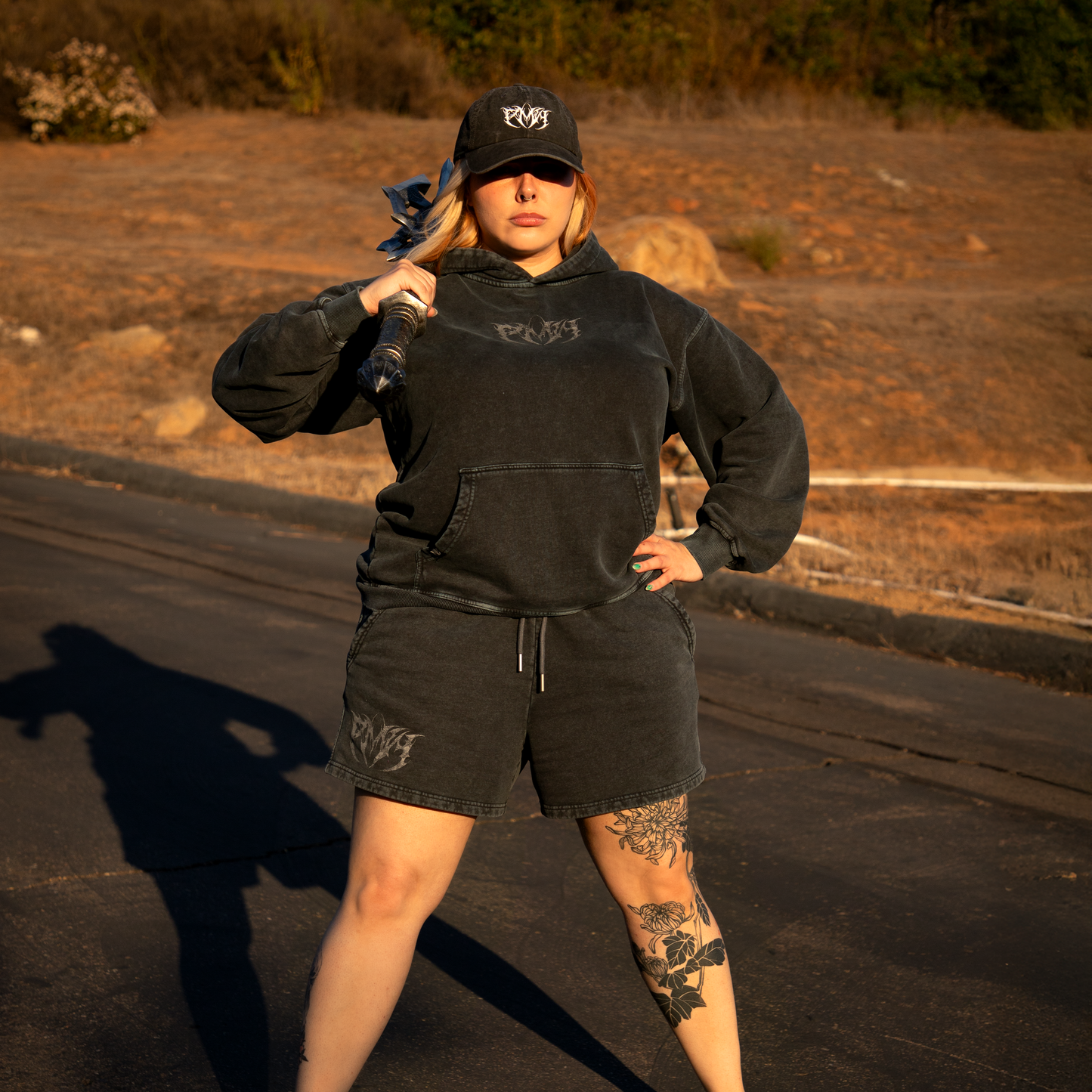 Dark Wraith Lounge Shorts - Washed Black