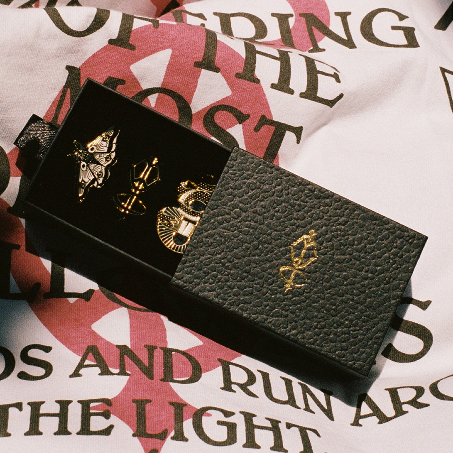 Gilded Enamel Pin Box Set