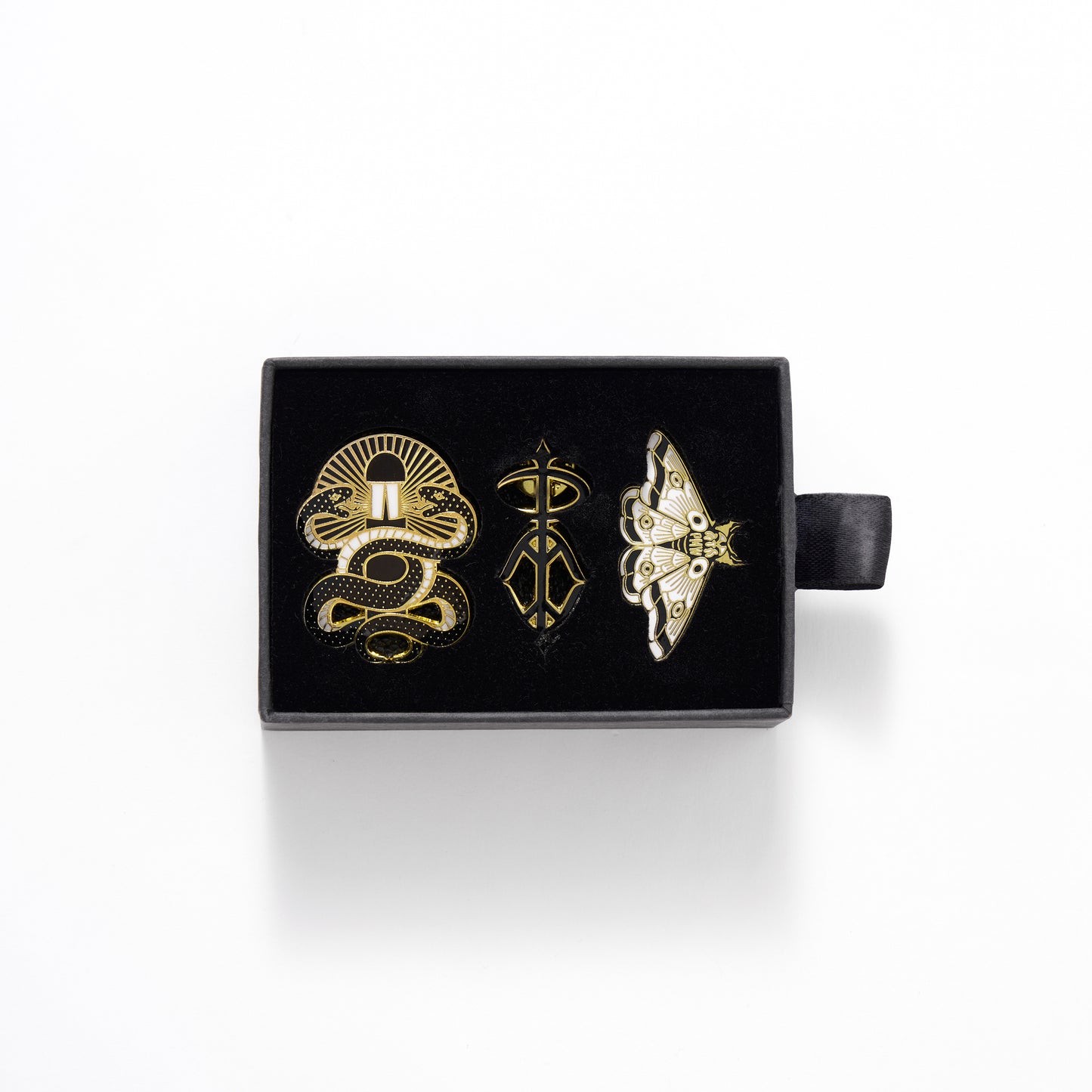 Gilded Enamel Pin Box Set