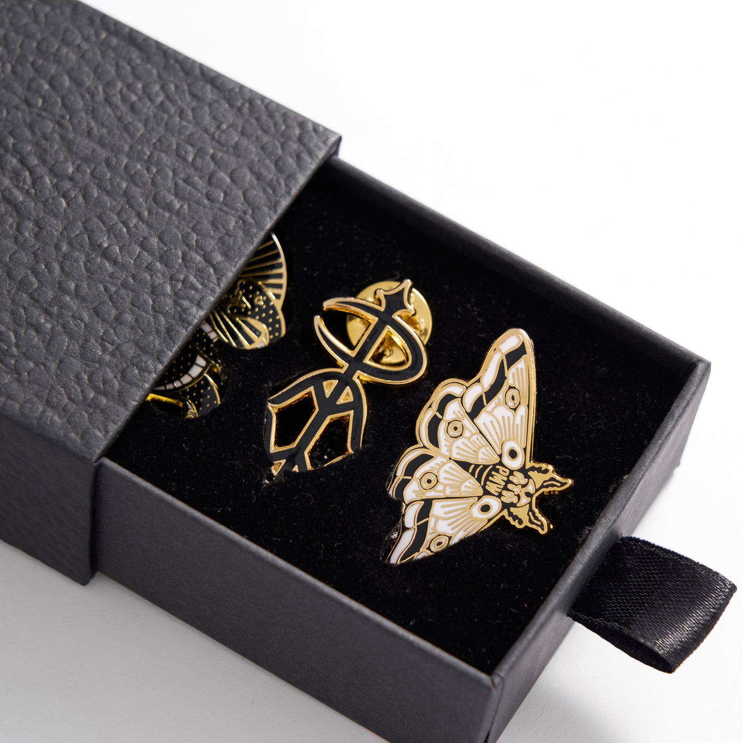 Gilded Enamel Pin Box Set