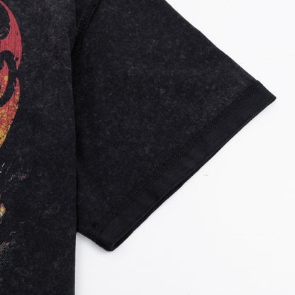 Dragon Duel Oversized Tee - Washed Black