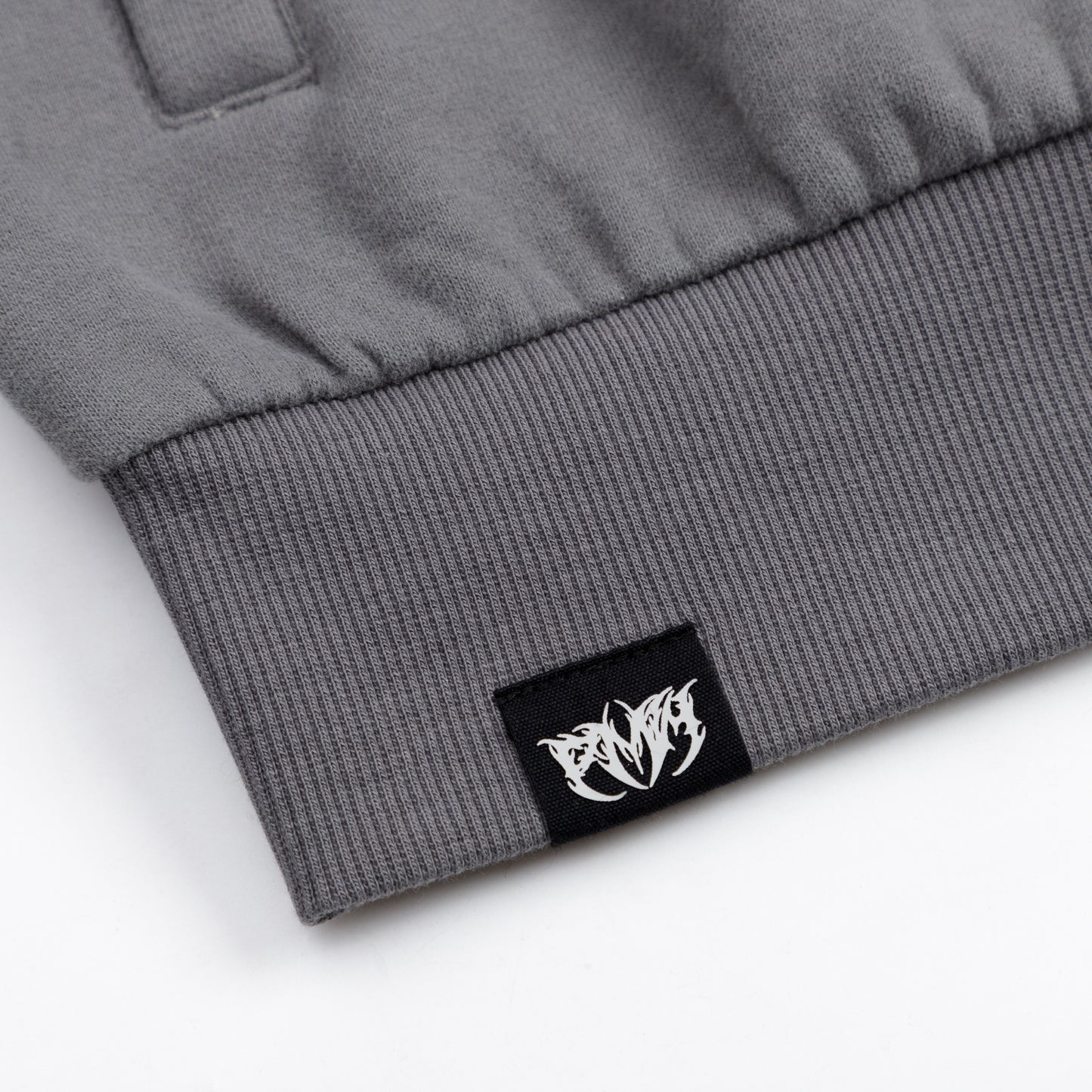 Dragonbind Cropped Zip Hoodie - Grey