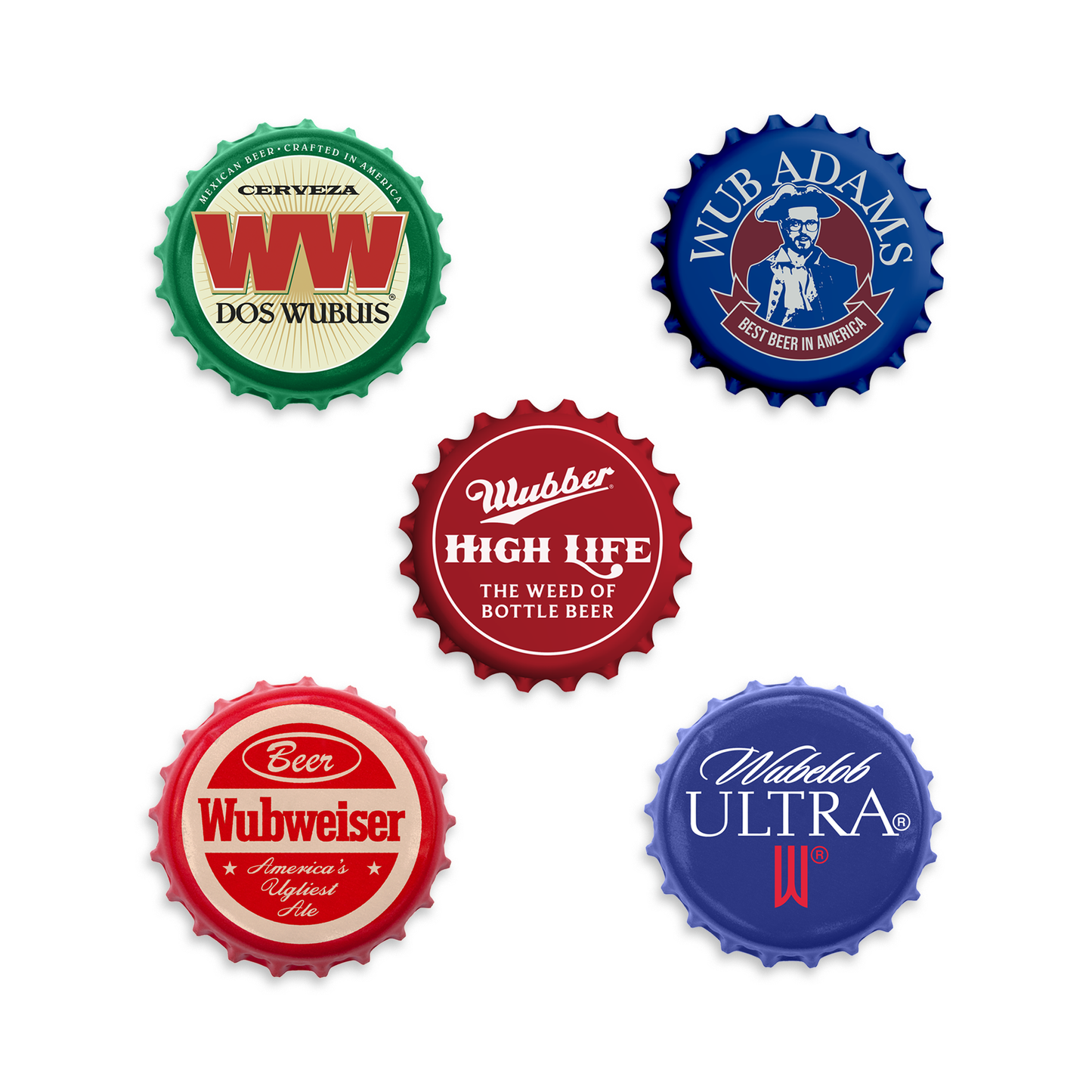 Bottle Cap Pin Set - 5 Pack