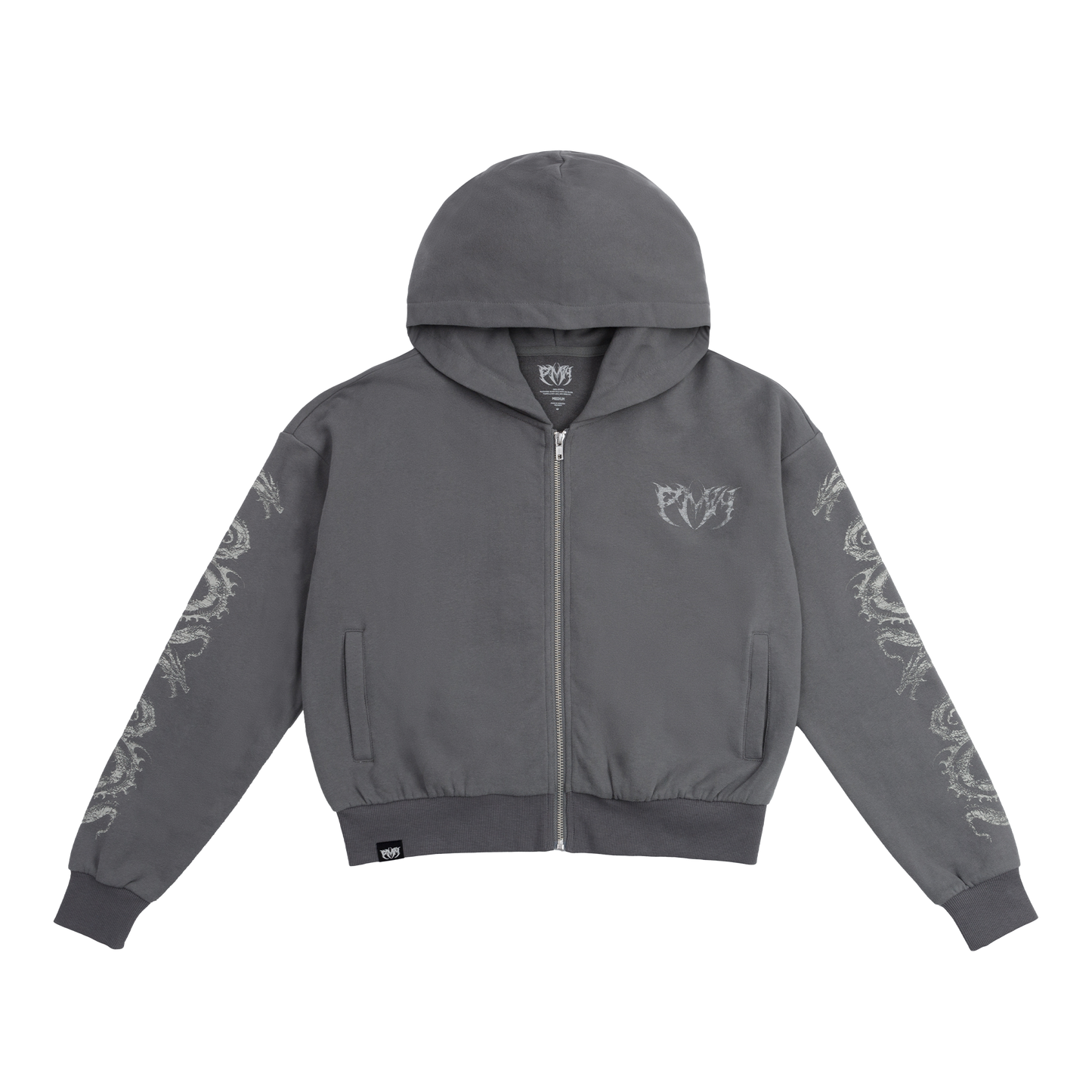 【HI FI FNK】War Pigment Cropped Zip Hoodie HF16 - Heavy Fleece Cropped Zip-Up Hoodie (Garment Dye