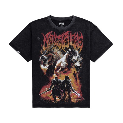Dragon Duel Oversized Tee - Washed Black