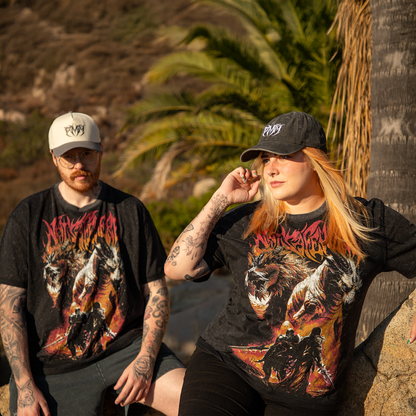 Dragon Duel Oversized Tee - Washed Black